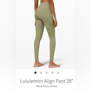 Lululemon Athletica Align Pant 28" in Rosemary Green